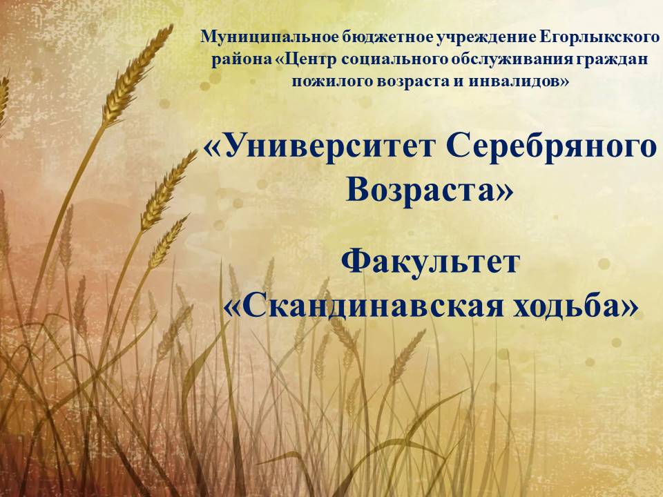 Факультет «Скандинавская ходьба» «Университета Серебряного возраста» 