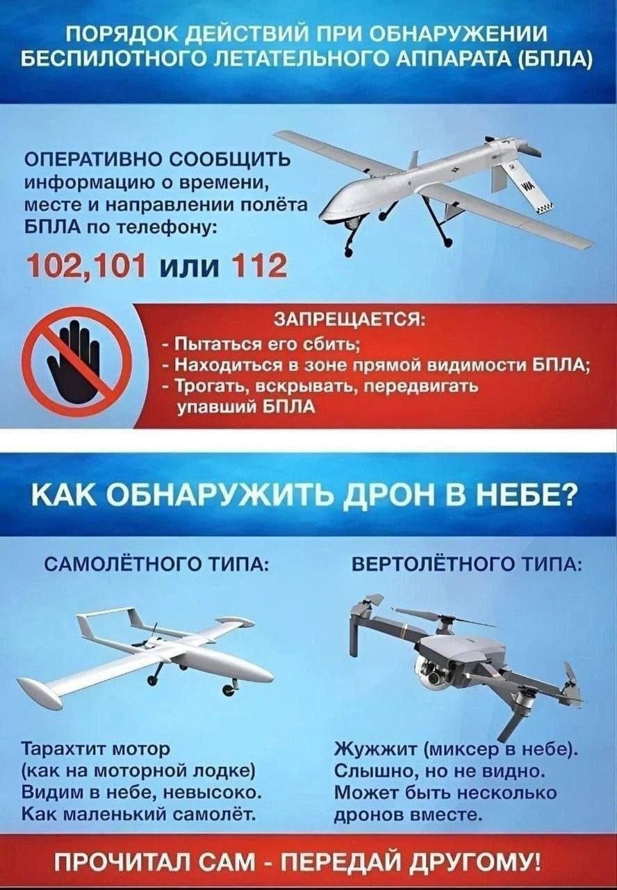 Информационная сводка о действиях при БПЛА