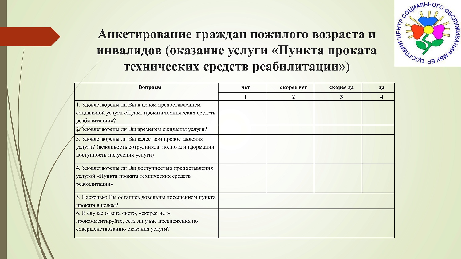 Презентация проекта «Оптимизация процесса оказания услуг пункта проката технических средств реабилитации"